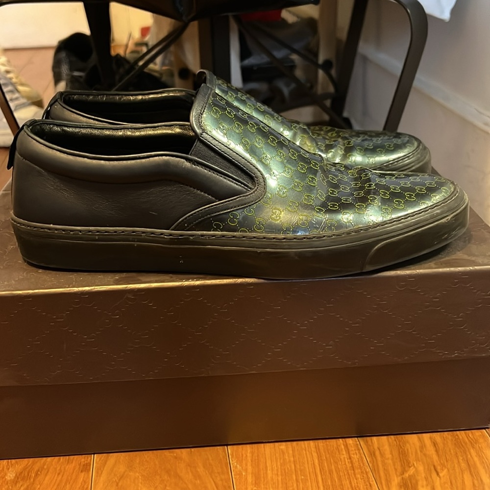 Gucci Rock Lux Microgg Blue leather Loafer (size 9) - Picture 5 of 7